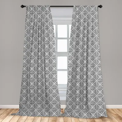 Immagine prodotto di Abakuhaus, tende per finestre, motivo geometrico bohémien, set di 2 pannelli, 150 x 225 cm