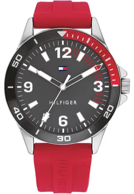 Produktbild von Tommy Hilfiger Damen Uhr Macy`S Essentials 1791867 Rot Edelstahl Silikon