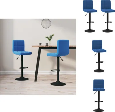 Produktbild von vidaXL Barhocker 2 Stk. Blau Samt -  Barhocker