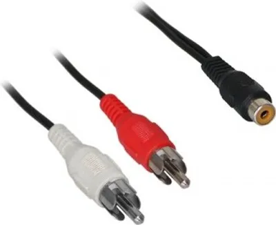 Produktbild von Audio Y-Kabeladapter Cinch-Buchse > 2x Cinch-Stecker (Audio links/rechts)
