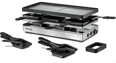 Imagen del producto de Pizza Raclette RCP 1800 (/acero inoxidable, 1800 vatios, función para pizza con calor inferior)