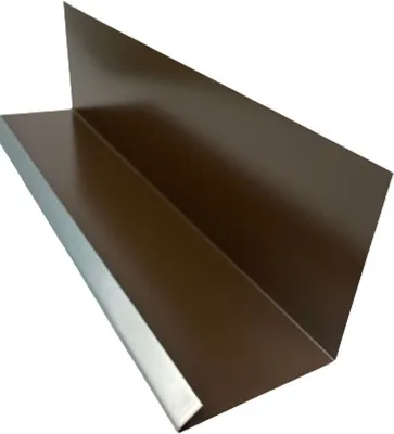 Produktbild von Wandanschlussblech 2 m lang Alu Braun RAL 8014 Zuschnitt 31,5 cm - Siehe Skizze