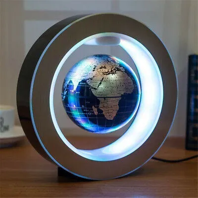 Produktbild von 4'' Magnetisch Schwebende Globus Levitation O Form LED Weltkarte Home Deko -Blue