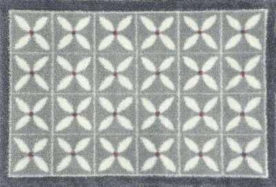 Produktbild von Fußmatte wash+dry Turtle Mat Flower Fields Grey 40x60 cm