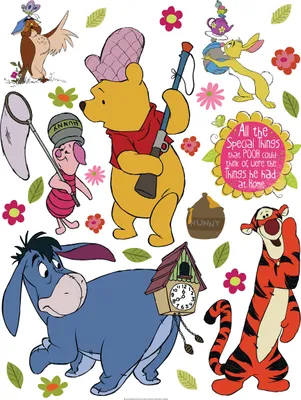 Produktbild von Disney Wandtattoo Polyurethander Bär Gelb, Blau, Orange und Rosa - 600199 - 65 x 85 cm