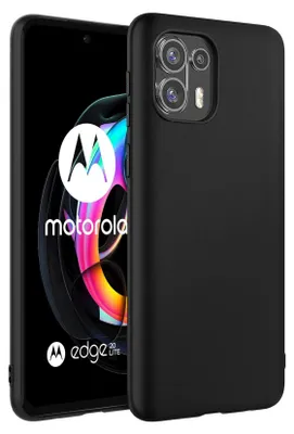 Zdjęcie produktu dla Silikonowe etui na telefon komórkowy Motorola Edge 20 Lite Protective Cover Matt Black Backcover