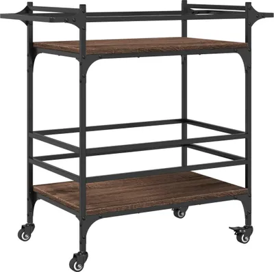Obrázek produktu pro vidaXL Kuchyňský vozík hnědý dubový vzhled 82x40x78,5 cm materiál na bázi dřeva