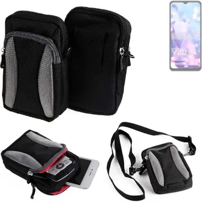 Produktbild von K-S-Trade Holster Schutz Hülle kompatibel mit Vivo Y28 5G Handy Hülle Gürteltasche Umhängetasche mit Zusatzfach schwarz