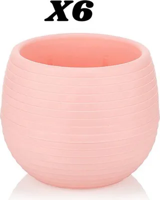 Immagine prodotto di Set di 6 vasi da fiori Cactus Rose 13 cm con drenaggio, vasi resistenti ai raggi UV, resistenti al freddo