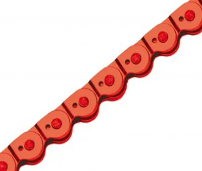 Image de Chaîne Magic Colour rouge pour plateaux simples 1/2 x 1/8", 102 maillons, 6,6mm, BMX,Trial