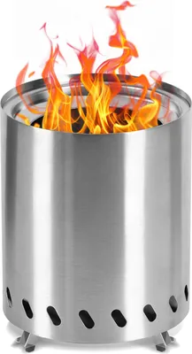 Produktbild von Izrielar Rauchfreie Feuerschale Feuerkorb Tischkamin, Φ15x19.5cm,Farbe Silber,Perfekt für Garten und Outdoor