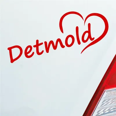 Produktbild von Auto Aufkleber Detmold Herz Stadt City Liebe Love Heimat 19x8 cm Rot Sticker Heckscheibenaufkleber