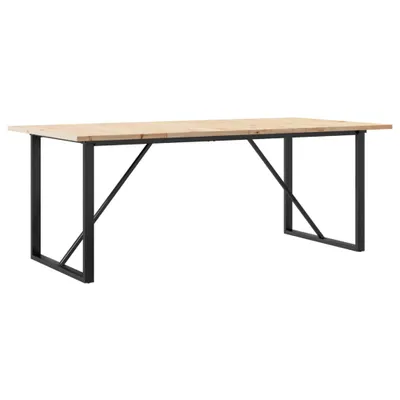 Obrázek produktu pro Jídelní stůl s O rámem 200x100x75,5 cm borové dřevo a ocel