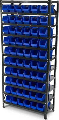 Zdjęcie produktu dla Metalowa półka z 60 pudełkami