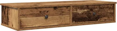 Obrázek produktu pro vidaXL Nástěnná police se zásuvkami, vzhled starého dřeva 100x37,5x19 cm