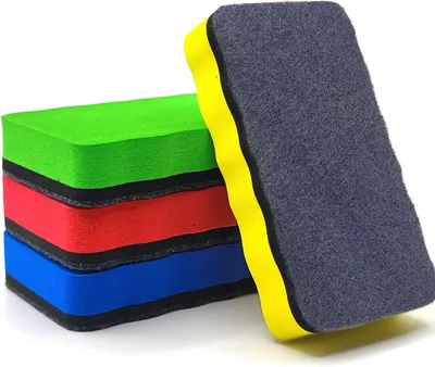 Image de Effaceur magnétique pour tableau blanc - effaceur efficace pour tableau blanc - 1 pièce - noir - microfibre et feutre