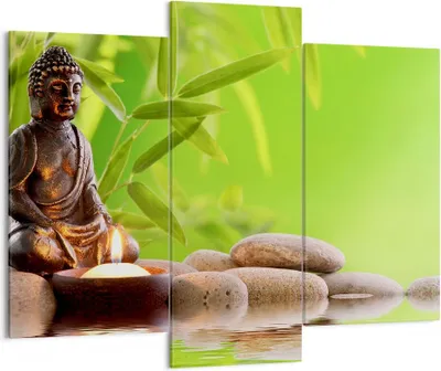 Produktbild von Bild auf Leinwand - Leinwandbild - Buddhismus Feng Shui Spa Bambus - 130x100cm - Wand Bild - Wanddeko - Leinwanddruck - Bilder - Kunstdruck - Leinwand bilder - Wandkunst - CB130x100-2392