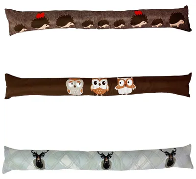 Zugluftstopper Türwindstopper mit Tierdruck Igel, Hirsch Eule 95x12cm