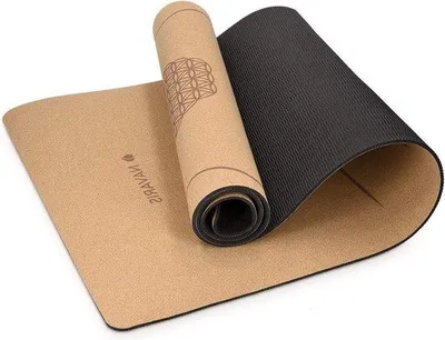Produktbild von Famanu Yogamat aus nachhaltigem Kork mit Anti-Rutsch-Oberfläche - 183 x 61 x 0,5 cm - Linien