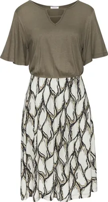 Produktbild von LASCANA Jerseykleid creme-khaki bedruckt Größe 40