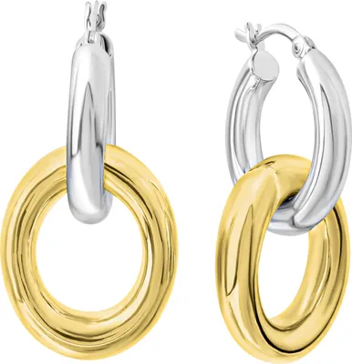 Produktbild von Celesta Silber Creolen mit Einhänger 925/- Sterling Silber 3,0cm mehrfarbig ohne 271210301