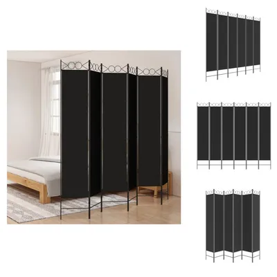 Produktbild von vidaXL 6-tlg. Paravent Schwarz 240x220 cm Stoff -  Raumteiler