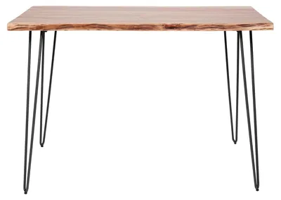 Produktbild von FURNLUX Esstisch Kante Akazie Und Schwarz 130cm / Hauptfarbe: Braun / Abmessungen: 130 x 92 x 70 cm