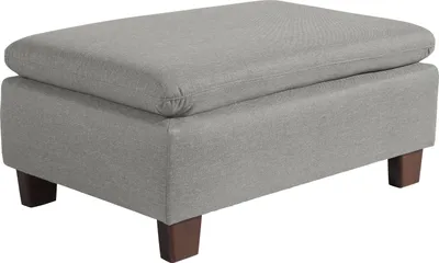 Produktbild von Max Winzer Hocker Aaron - Flachgewebe hellgrau - Maße: 90 x 60 x 43 cm