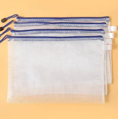 Obrázek produktu pro Čtyři kusy voděodolných složek formátu A4 se zapínáním na suchý zip, 34 × 24 cm, pro každodenní použití doma, ve škole i v kanceláři