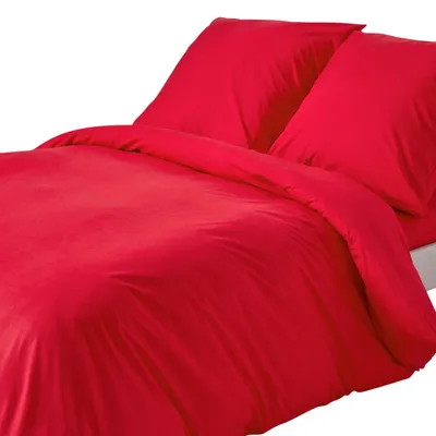 Produktbild von HOMESCAPES Bettwäsche rot Fadendichte 200, 155 x 220 cm