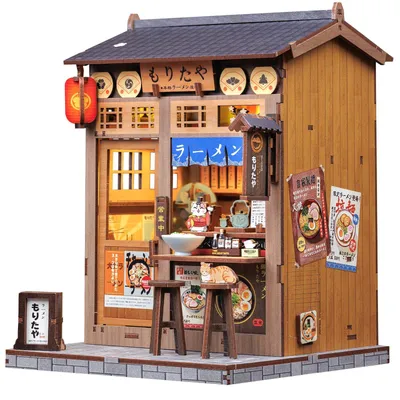 Produktbild von Book Nook Kit – DIY Puppenhaus Häuser, Miniatur Haus Selber Bauen für Erwachsene mit LED-Beleuchtung, 3D Puzzle & Buchstütze | Kreativset