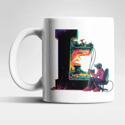 Produktbild von Name A bis Z Gamer Spieler Zocker Kaffeetasse Teetasse Tasse Geschenkidee – L
