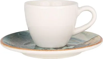 Zdjęcie produktu dla Bonna Futura – filiżanki do espresso i spodki – 80 ml – porcelana – zestaw 6 sztuk