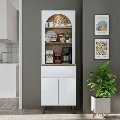 Produktbild von Roomart VENEDIK Küchenschrank 60 cm breit, Weiß-Eiche