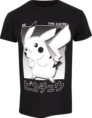 Produktbild von Pokemon T-Shirt XXL Schwarz Uni Halftone Pikachu