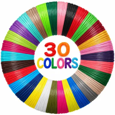 Obrázok produktu pre 3D pero, vlákna, 30 farieb, 1,75 mm PLA, vlákna na 3D tlač