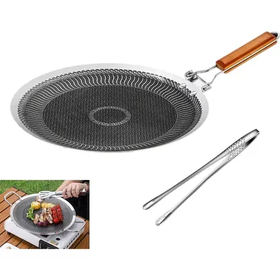 Produktbild von Bratpfanne,38cmflache Pfanne,für Innen-und Außenbereich,antihaft Crêpespfanne mit Wabenbeschichtung,2-lagige Struktur,induktions-&ofengeeignet