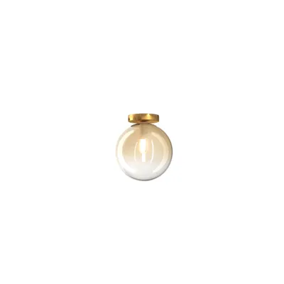 Image de Plafonnier contemporain Eclipse Metal Satin Brass Amber Glass 1 Light G9