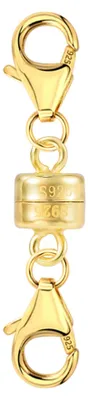 Magnetische Kettenschließe, 925 Silber, Gold vergoldet, 32,5 mm