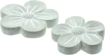 Produktbild von Blüte "Stone", 2er Set, Zement, weiß gekalkt, schwere Qualität Maße: Ø 12 cm, 15 cm