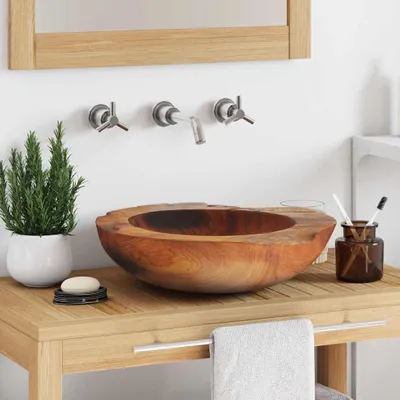 Image de vidaXL Bassin en teck massif 45 cm