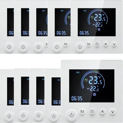 Zdjęcie produktu dla 10X Programowalny pilot zdalnego sterowania, czujnik NTC, cyfrowy termostat pokojowy LCD Termostat do ogrzewania wodnego 3A Termostat ścienny Podtynkowe ogrzewanie podłogowe