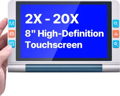 Immagine prodotto di Lente d'ingrandimento digitale - Ausilio di lettura portatile - Touchscreen 20,3 cm - Zoom 2-20x - Autofocus 13 MP - Modalità di colore 26 - Uscita HDMI - Memoria 16 GB