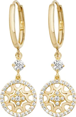 Productafbeelding van Oorbellen voor dames, goud 375/1000 met zirconiumoxide - 33mm * 10mm; TRS20244