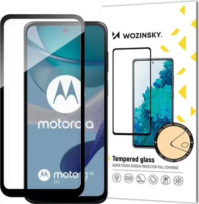 Zdjęcie produktu dla Wytrzymałe Szkło Hartowane Wozinsky Full Glue Do Motorola G53 Na Cały Ekran Z Ramką - Czarne