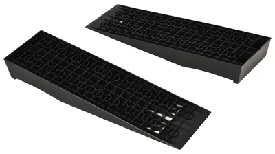 Productafbeelding van HOMCOM 2 oprijplanken, drempelplanken, stoeprandplanken, rubberen planken, zwart, 70x20x8