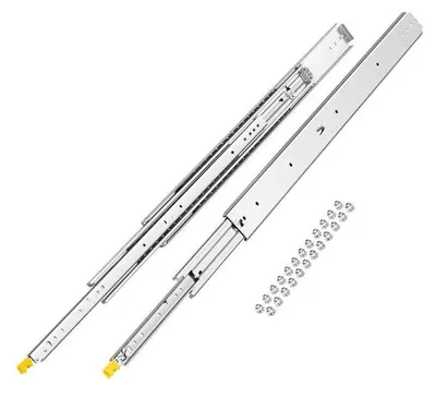 Image de Rails de tiroir, 965 mm, capacité de charge 226,8 kg, montage latéral, tirage complet, mécanisme à billes