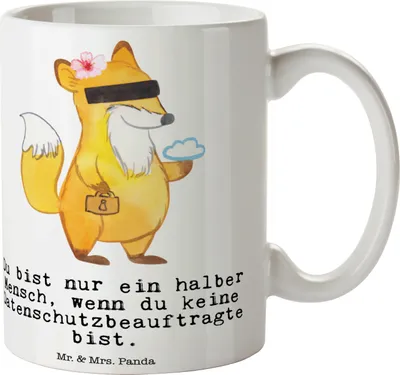 Produktbild von Mr. & Mrs. Panda Becher Datenschutzbeauftragte Herz - Weiß - Geschenk, Datenschutz, Teetasse, Keramiktasse, Kaffeetasse, Spruch, Lustig, Trinkbecher, Kaffeebecher