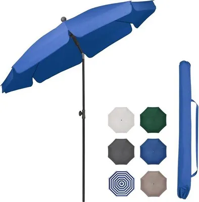 Produktbild von Famanu Balkonparasol 200 cm mit Schutzhülle und Bodenhülse - Rund, höhenverstellbar