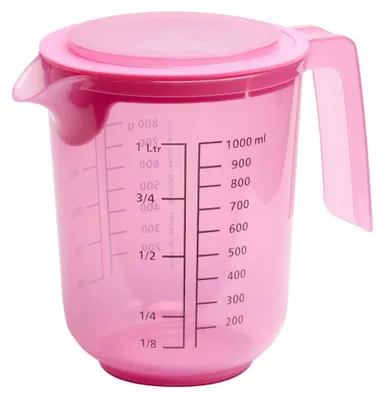 Produktbild von APS 30073 Rührbecher MIXUP, mit Deckel, Polypropylen, inkl. Spritzschutz, 1 Liter, Ø 12,5 cm, Höhe 16 cm, pink